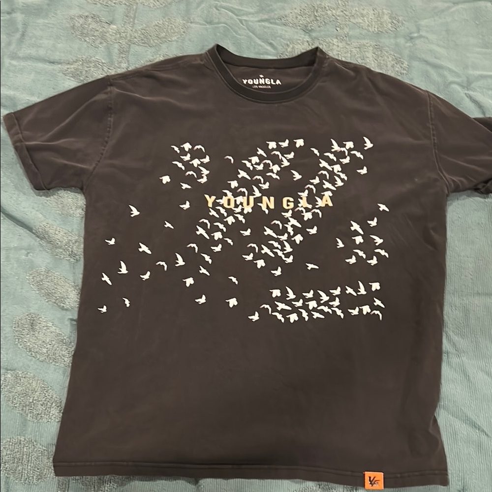 YoungLA Black Graphic T-Shirt for Men Large